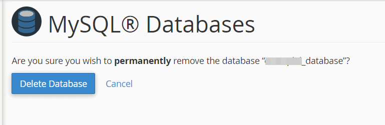 Delete Database Confirm