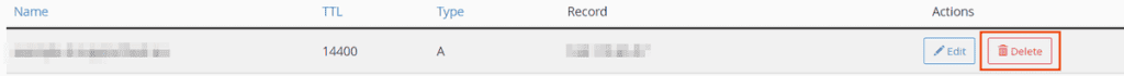 Delete Zone Record