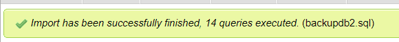 Import Database Finished