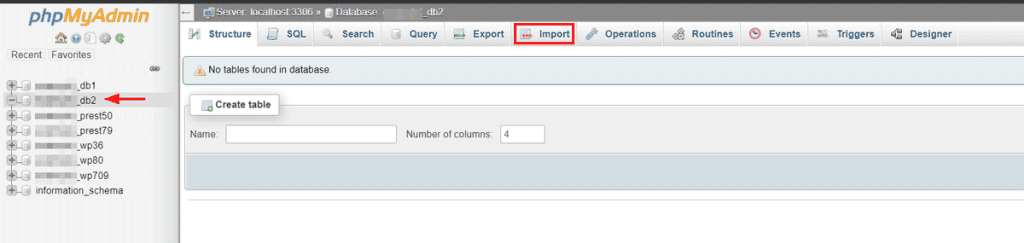 Import Databases Phpmyadmin