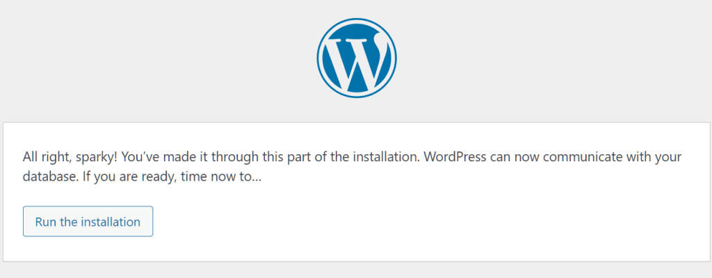 Install WordPress Run The Installation