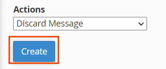 Mail Filter Create Button