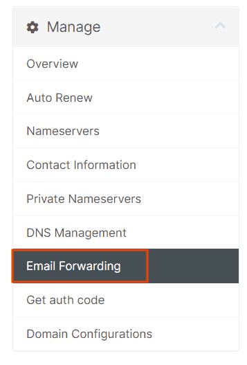 Manage Email Forwarding