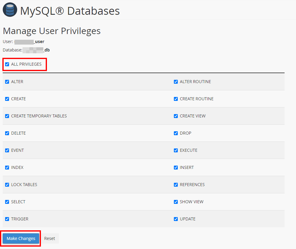 Mysql Database Users Manage User Privileges