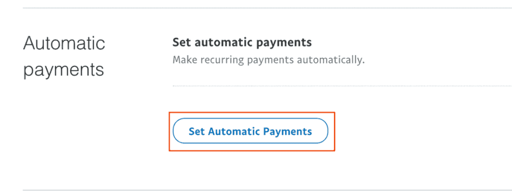 Set Automatic Payments