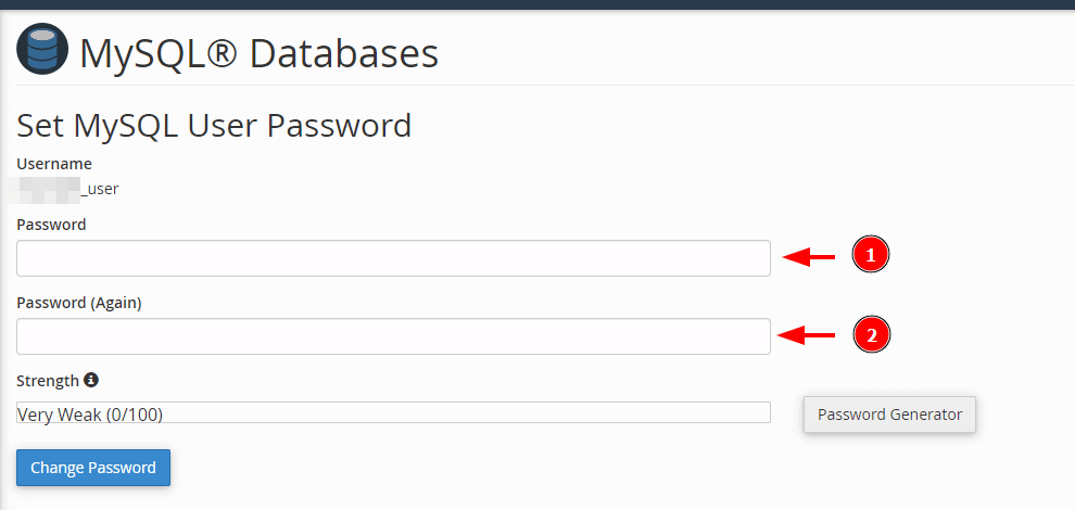 Set Mysql User Password