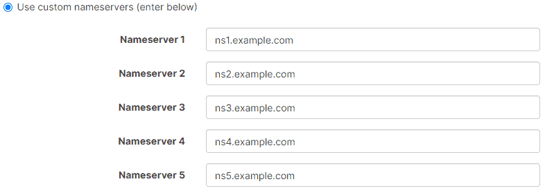 Use Custom Nameservers