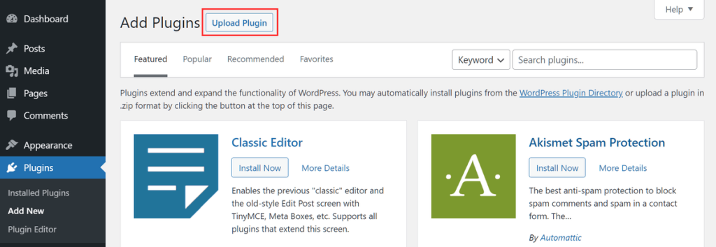 Wordpress Plugins Upload Plugin