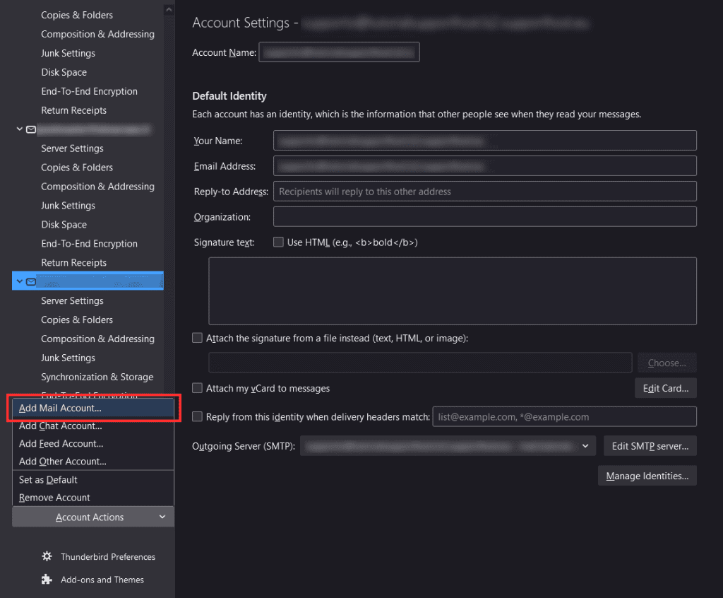 Add Mail Account Thunderbird