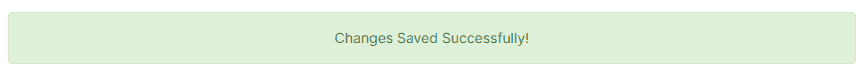 Changes Saved Successfully
