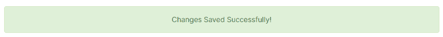 Changes Saved Successfully