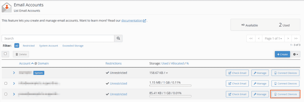 Email Account Connect Devices