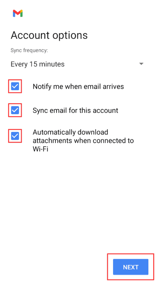 Email Client Android Synchronization Options