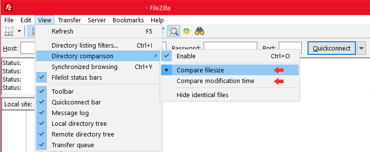 Filezilla Compare Filesize And Modification Time