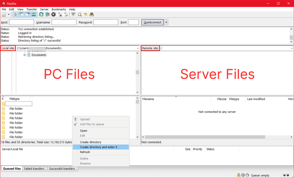 filezilla on mac cannot get folder list