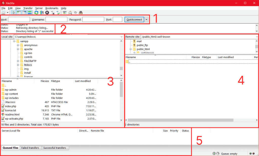 Filezilla Dashboard