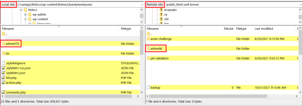 Filezilla Files Comparison