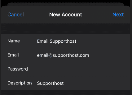 Iphone Mail Client New Account