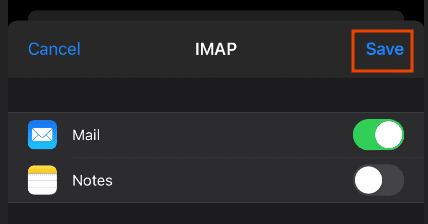 Iphone Mail Setting Save