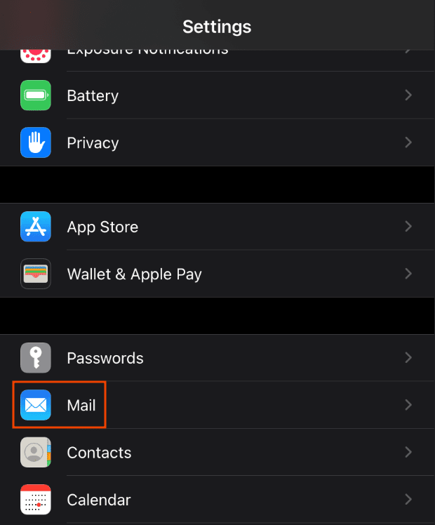 Iphone Settings Mail