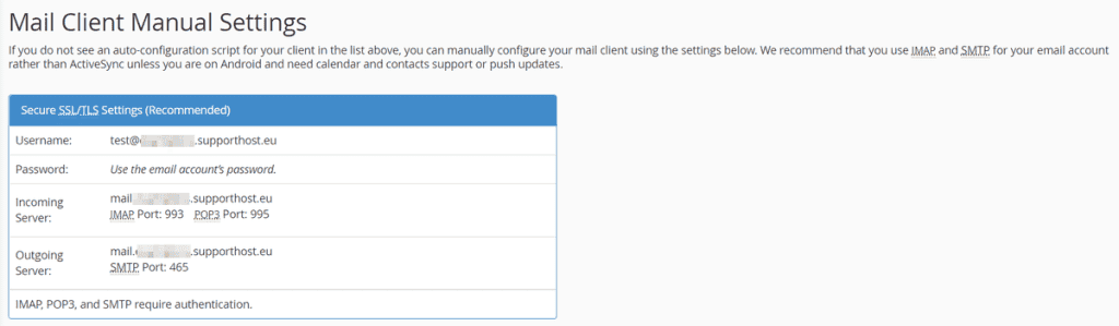 Mail Client Manual Setting