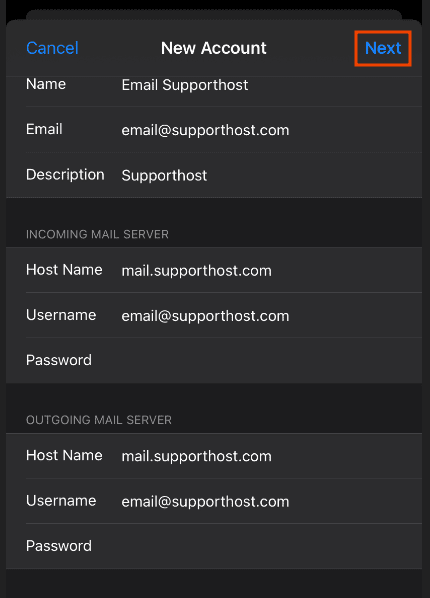 Mail Server Setting Iphone