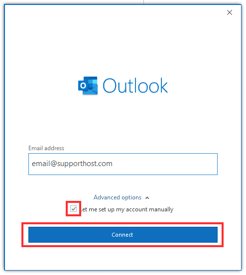 Outlook Enable Manual Configuration