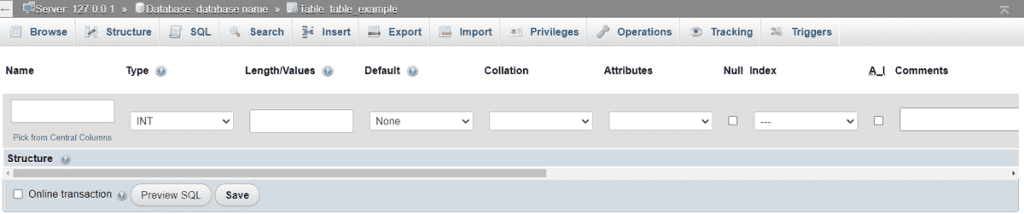 Phpmyadmin Column Details