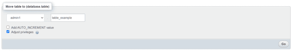 Phpmyadmin Move A Table