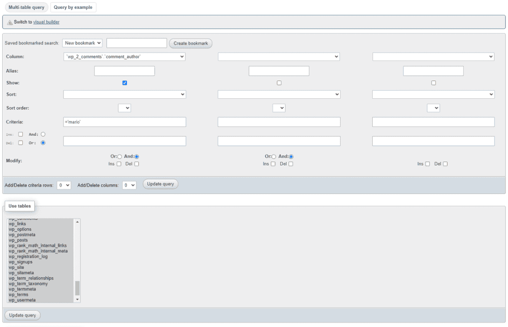 Phpmyadmin Sql Query Functions