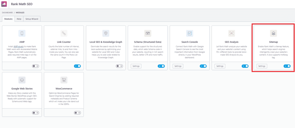 Rank Math Sitemap WordPress