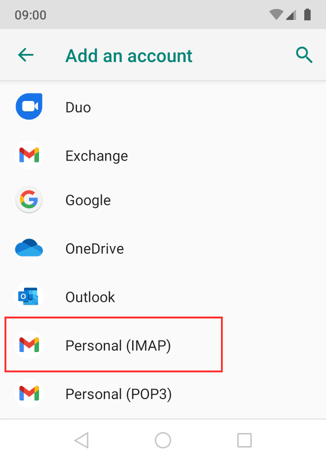 Select Personal Imap