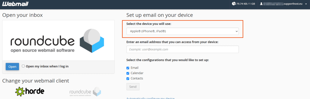Set Up Email On Your Device Select Device