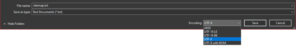 Sitemap Utf 8 Encoding