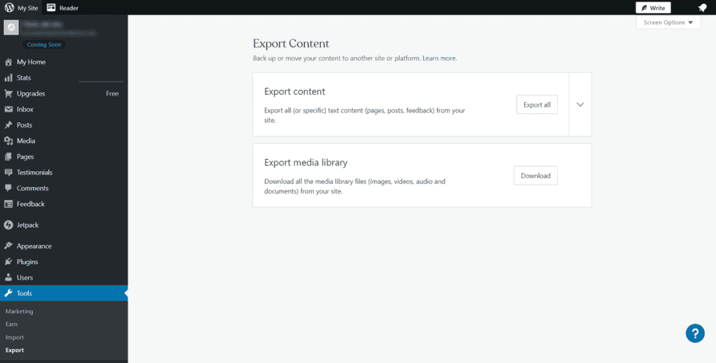 Transfer WordPress Com To WordPress Org Export Content