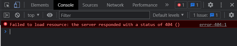 404 Error Chrome Dev Console