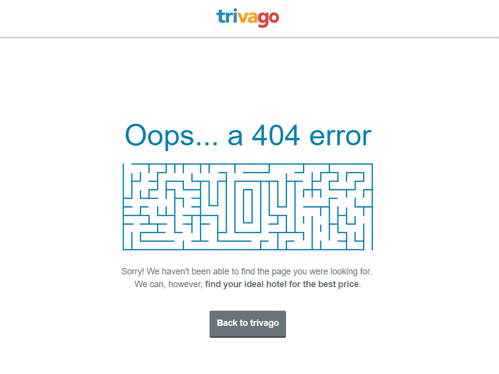 404 Error Trivago