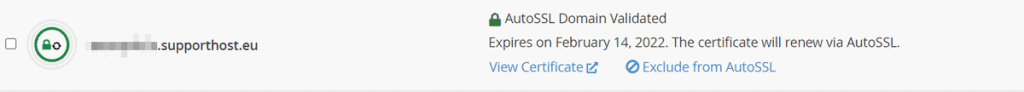 Autossl Domain Validated