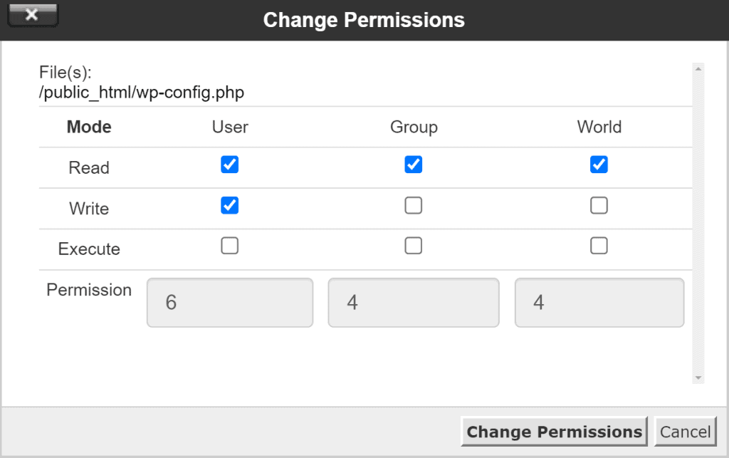 Check Wp Config Permissions To Fix White Screen