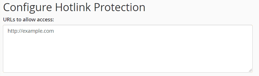 Configure Hotlink Protection Url
