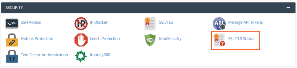 Cpanel Security Ssl Tls Status