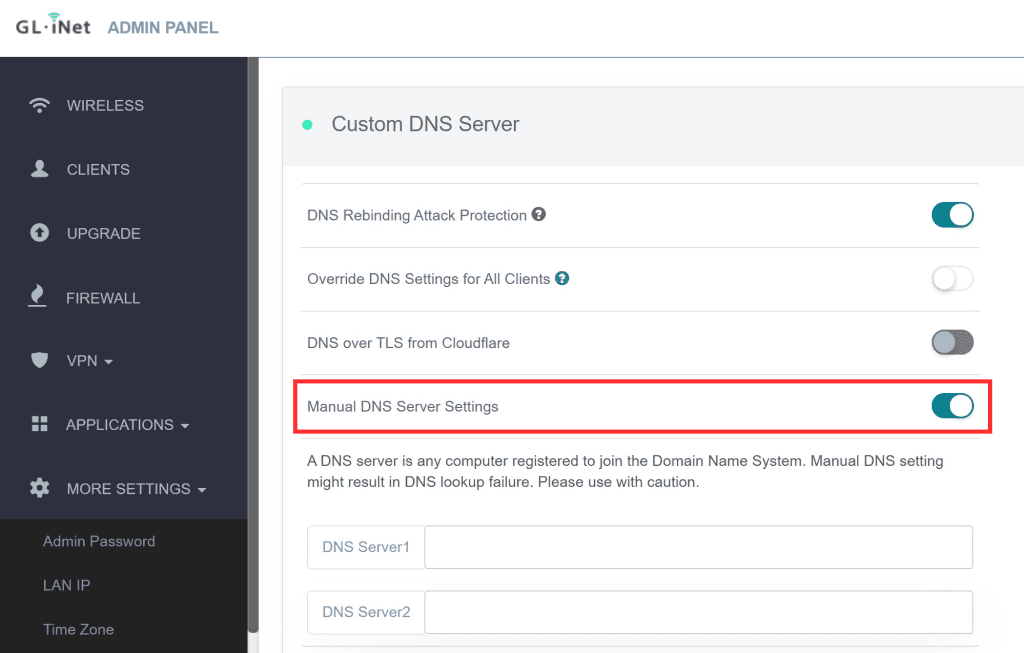 Dns Server Not Responding Manual Dns Settings