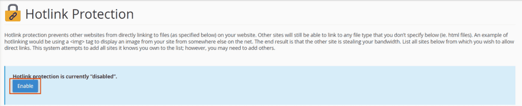 Enable Hotlink Protection