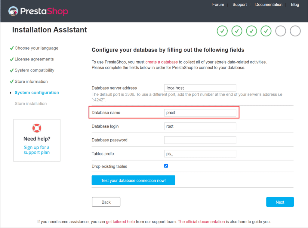 How To Install Prestashop Configure Databases