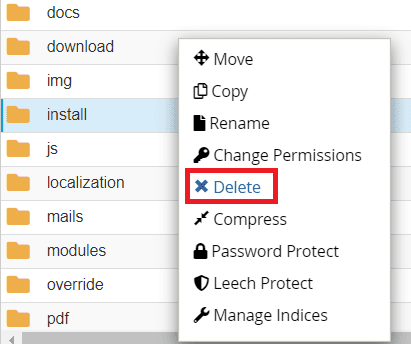 How To Install Prestashop Delete Install Folder