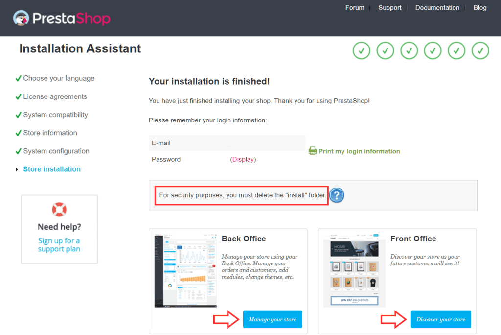 How To Install Prestashop Installation Finished
