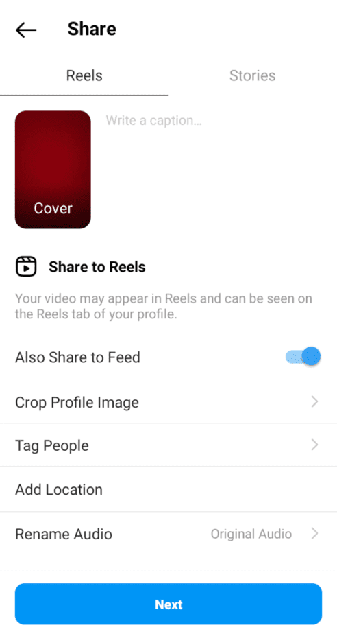 Instagram Photo Size Reels Cover