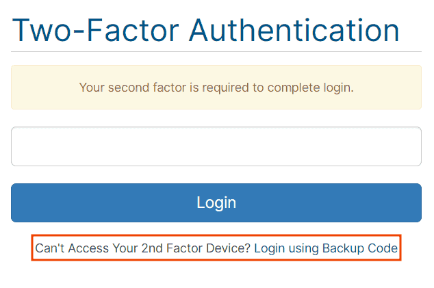 Login Using Backup Code