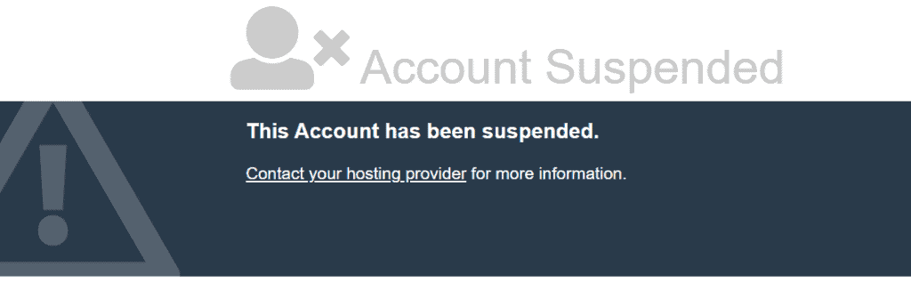 Site Down Account Suspended