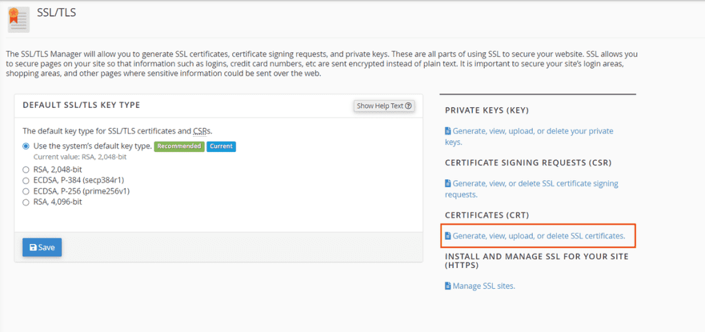 Ssl Manager Crt